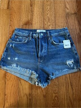 We The Free Distressed Dark Blue Jean Shorts 28 NWT